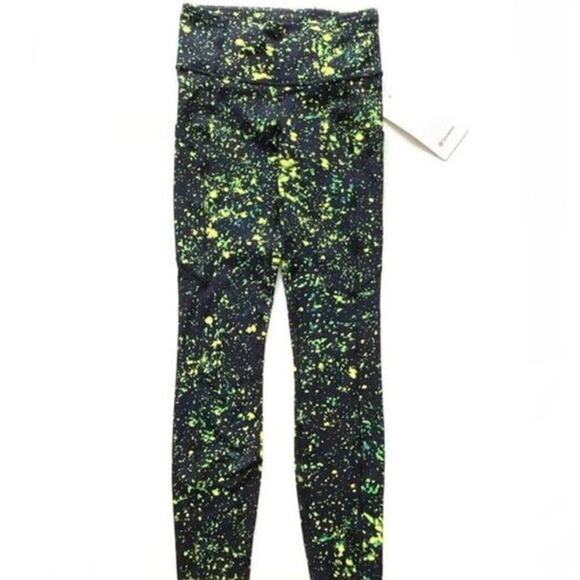 Lululemon Base Pace High Rise Tight 25" | Sparks Fly (Black/Green) Size 2 - Picture 3 of 14